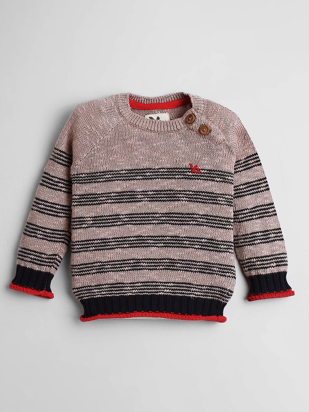 

Hopscotch Boys Black & Red Striped Pullover