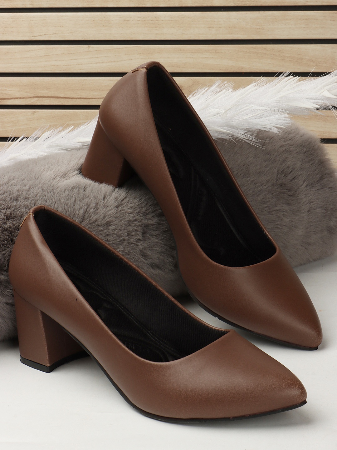 

Denill Brown Textured Stiletto with Laser Cuts