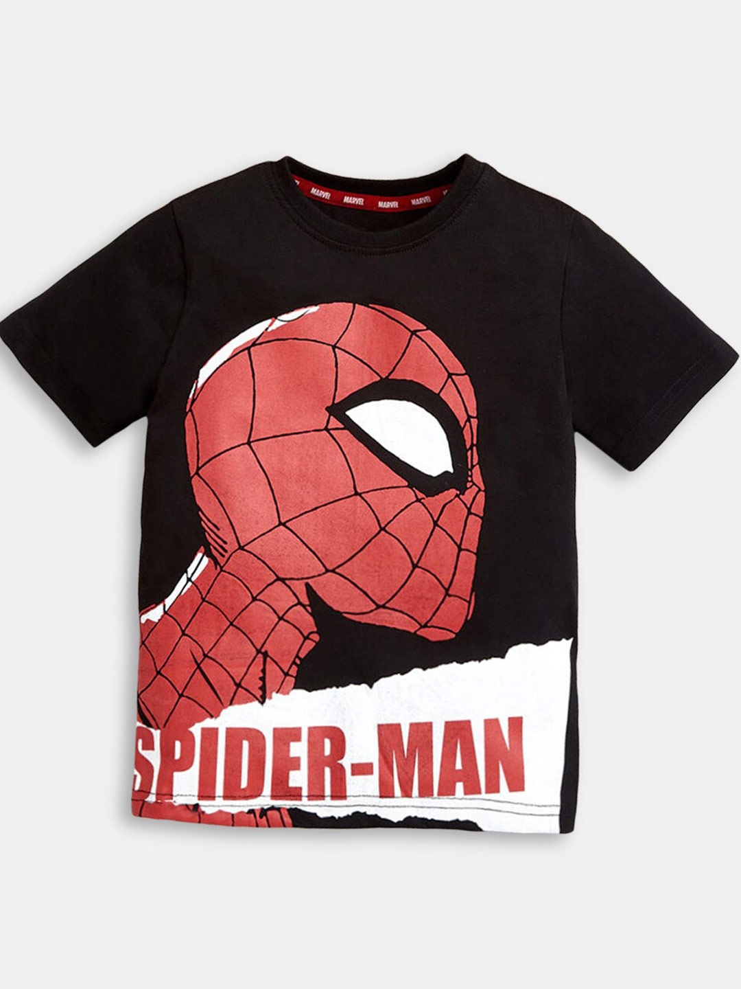 

Hopscotch Boys Black Spider-Man Printed T-shirt