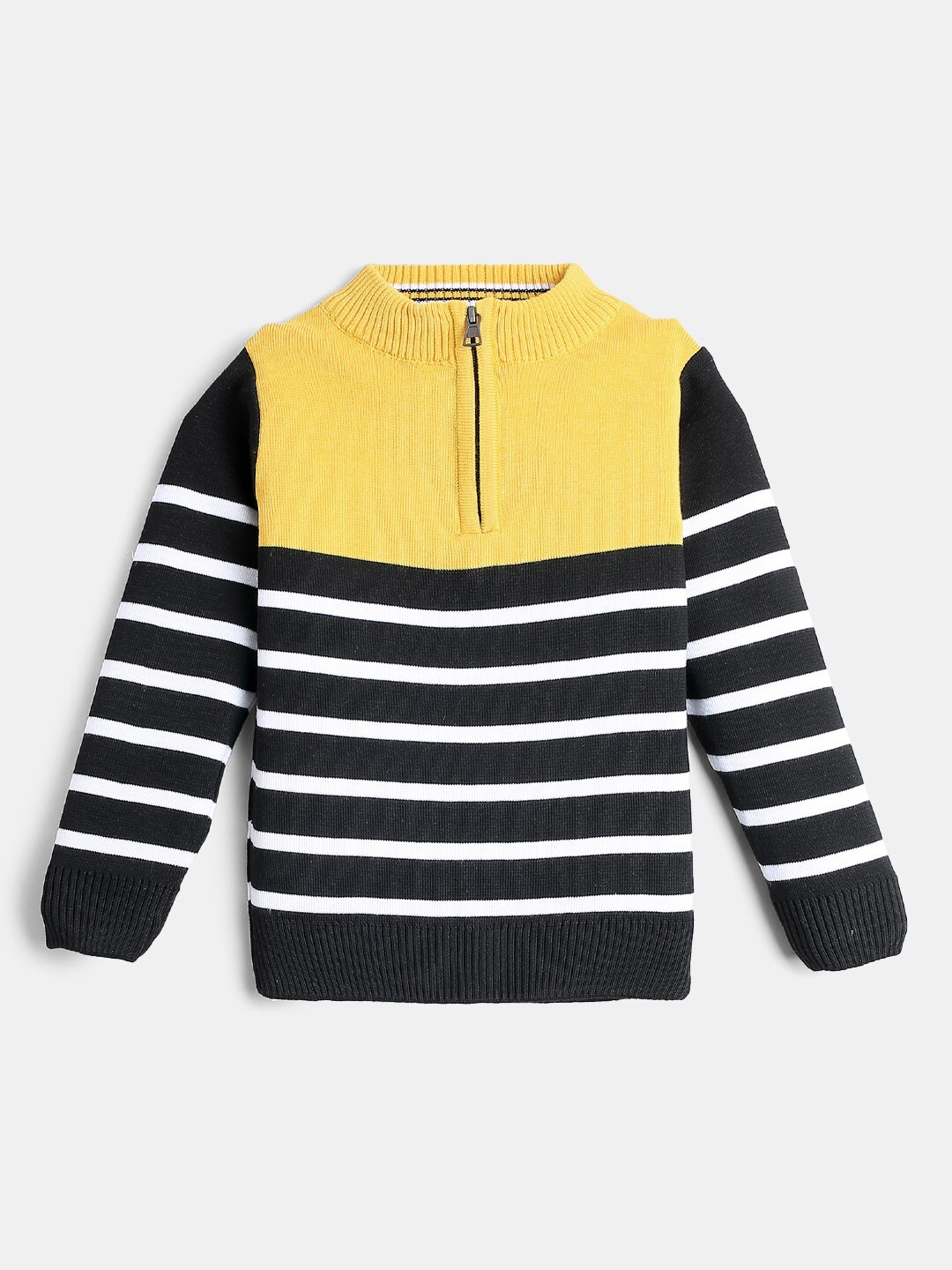 

Hopscotch Boys Black & White Striped Pullover