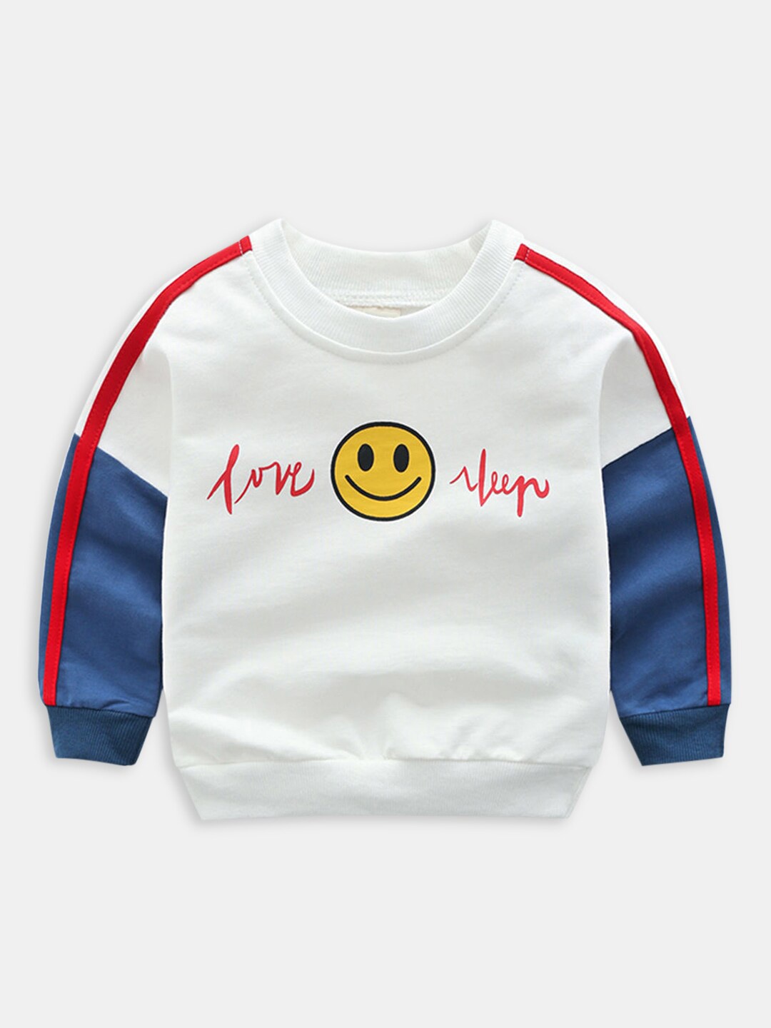 

Hopscotch Boys White colourblocked Pure Cotton Sweatshirt