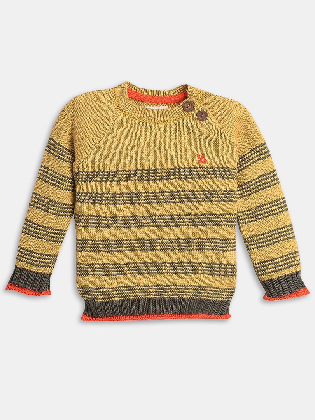 

Hopscotch Boys Yellow & Black Striped Pullover