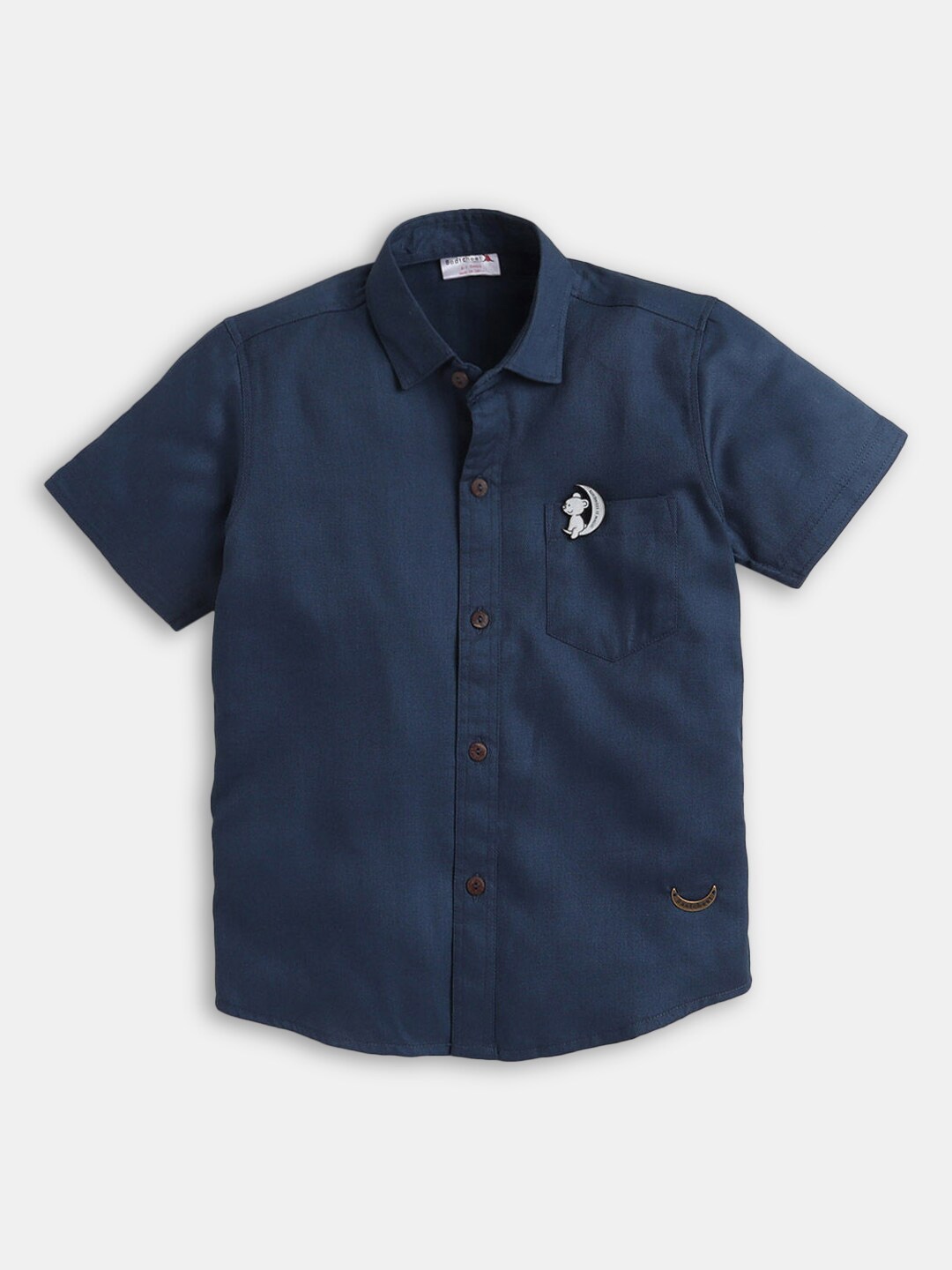 

Hopscotch Boys Navy Blue Solid Casual Short Sleeves Shirt