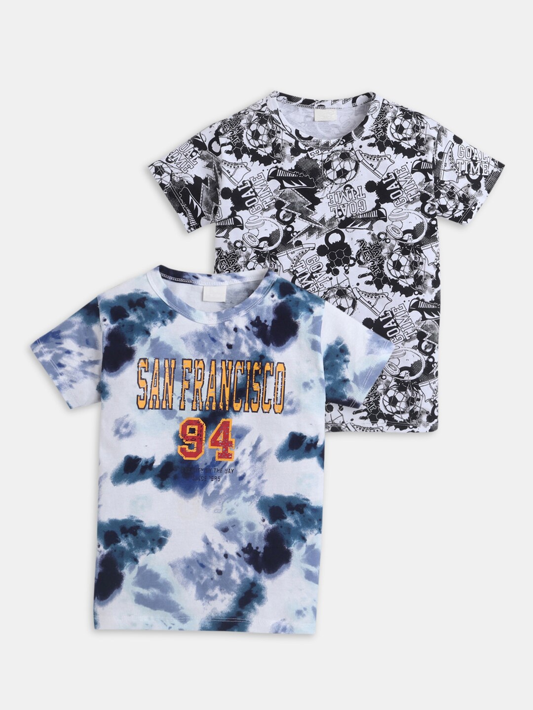 

Hopscotch 2 Boys Pure cotton Multicoloured Tie and Dye T-shirt, Multi