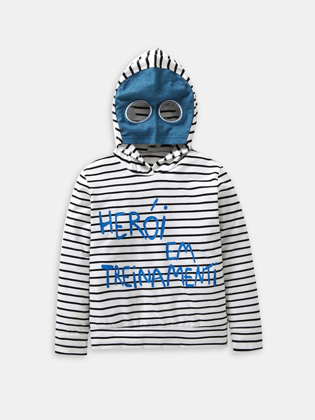 

Hopscotch Boys Black Striped Hooded Sweatshirt