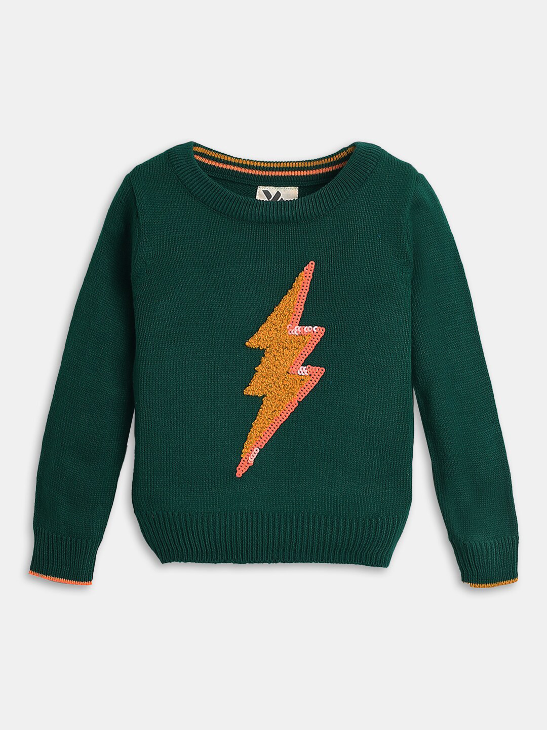 

Hopscotch Boys Green & Orange Printed Pullover
