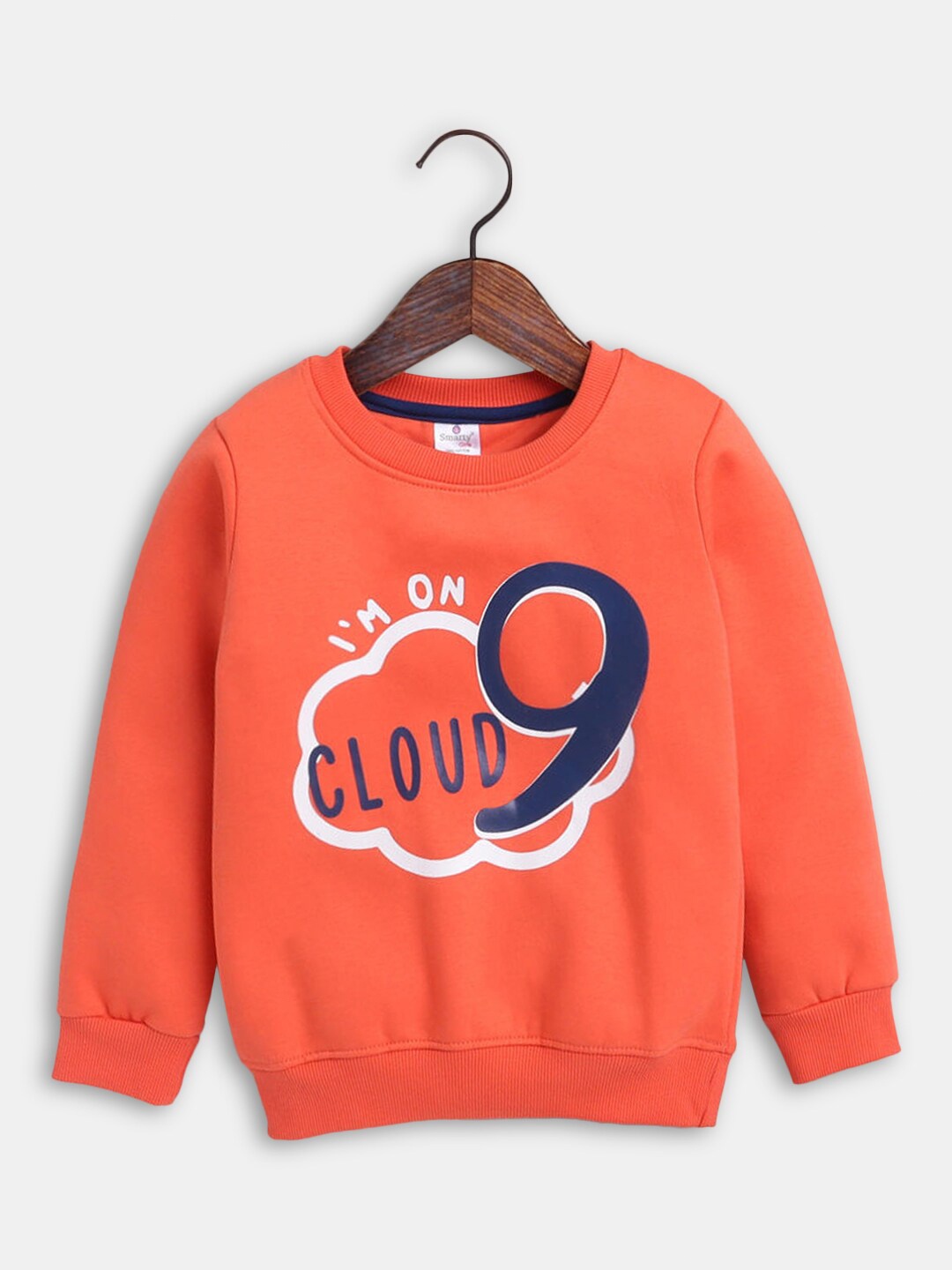 

Hopscotch Girls Orange Printed Full-Sleeve Sweatshirt