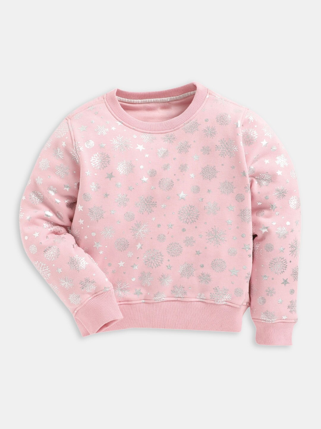 

Hopscotch Girls Pink & Silver-Toned Printed Pullover