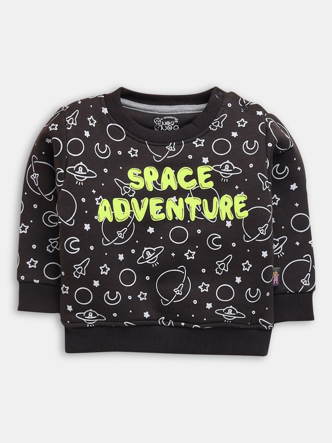 

Hopscotch Boys Black Printed Sweatshirt