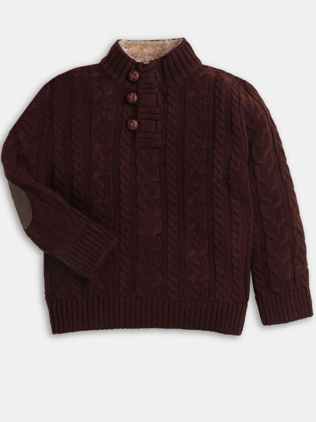 

Hopscotch Boys Brown Self Design Pullover