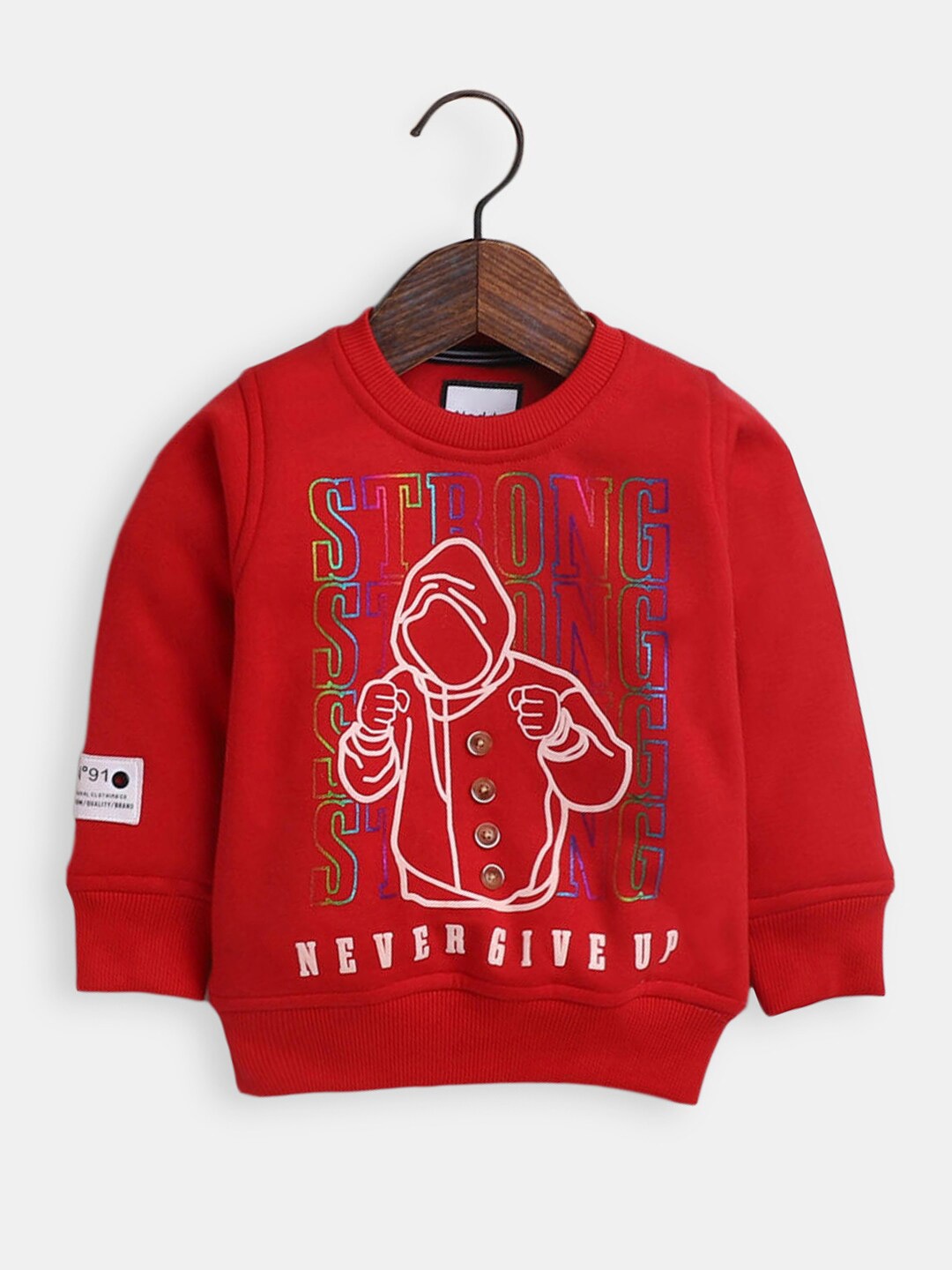 

Hopscotch Boys Red Printed Sweatshirt