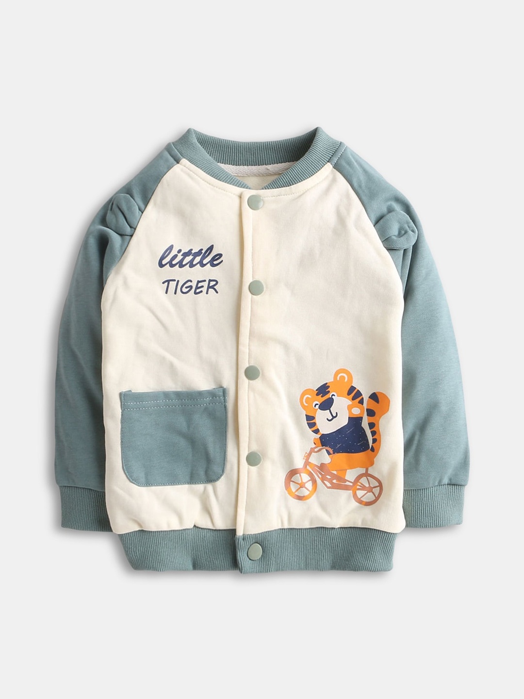 

Hopscotch Boys Green Crop Bomber with Patchwork Jacket