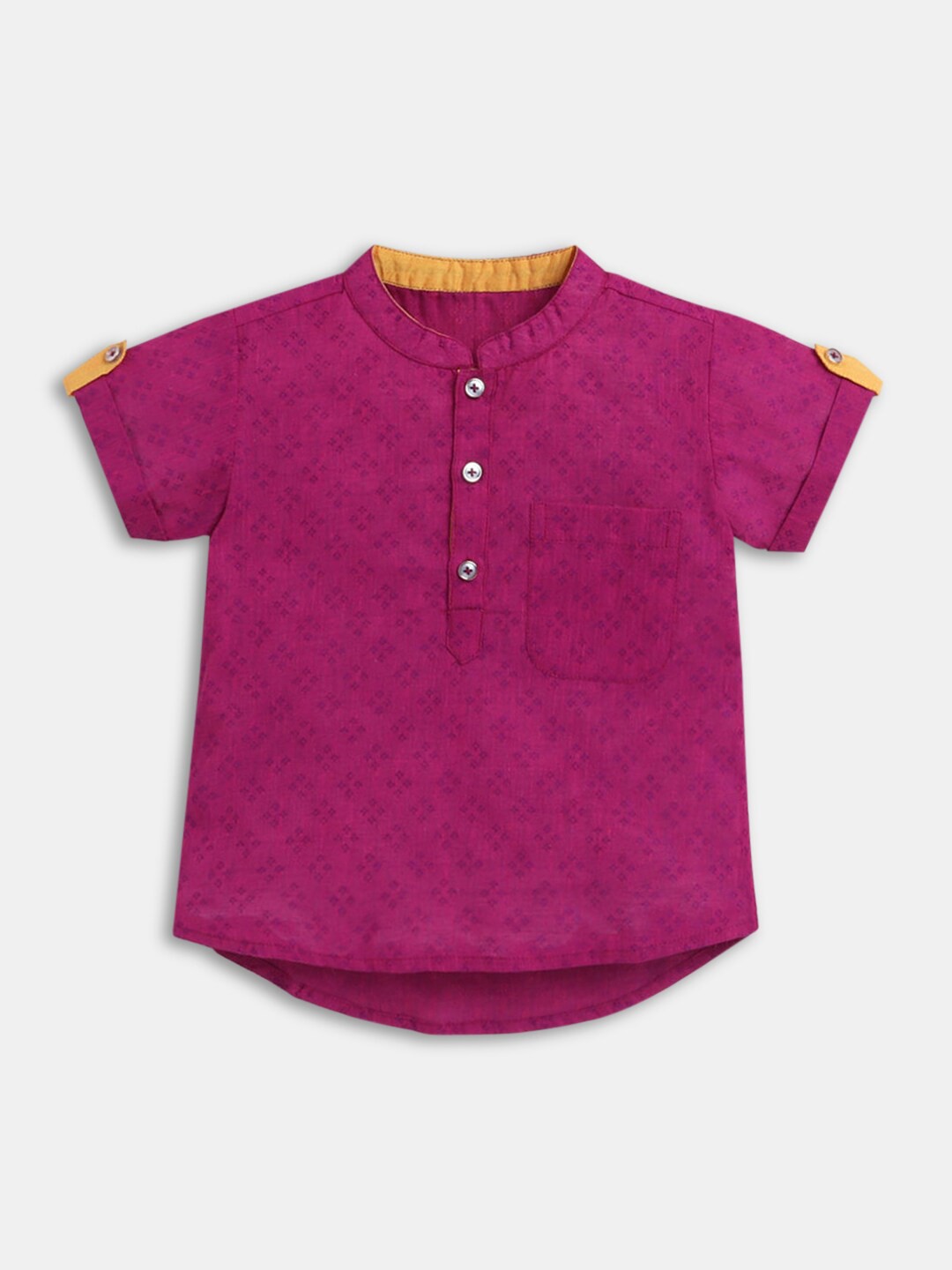 

Hopscotch Boys Purple Geometric Printed Kurta