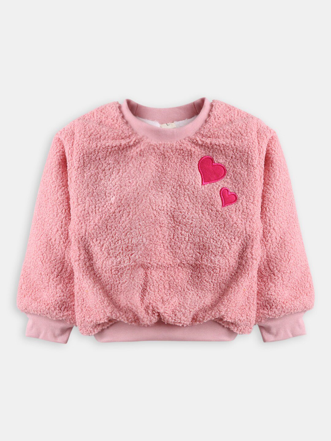 

Hopscotch Girls Pink Heart Printed Sweatshirt