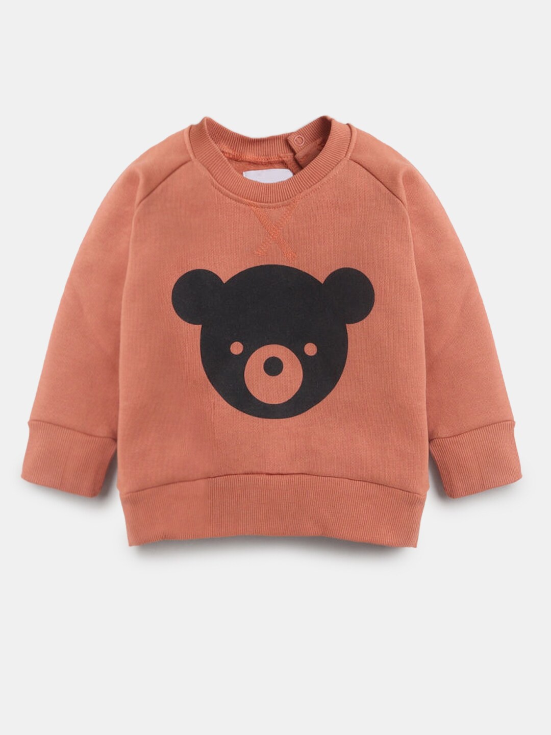 

Hopscotch Boys Brown Graphic Printed Cotton Sweatshirt