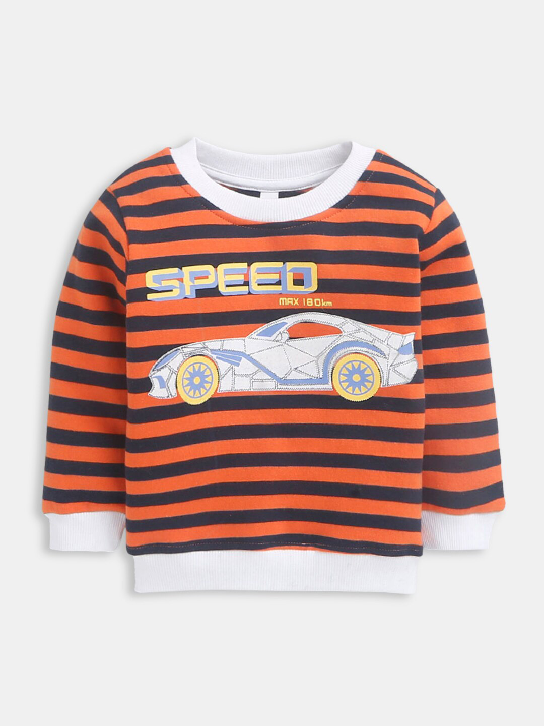 

Hopscotch Boys Orange & Blue Striped Sweatshirt