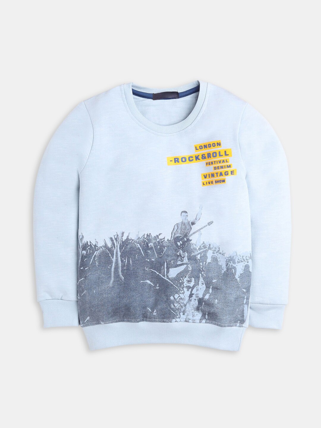 

Hopscotch Boys Blue Printed Sweatshirt