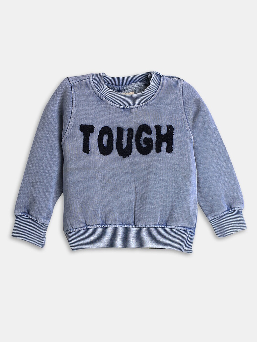 

Hopscotch Boys Navy Blue Typography Printed Pullover