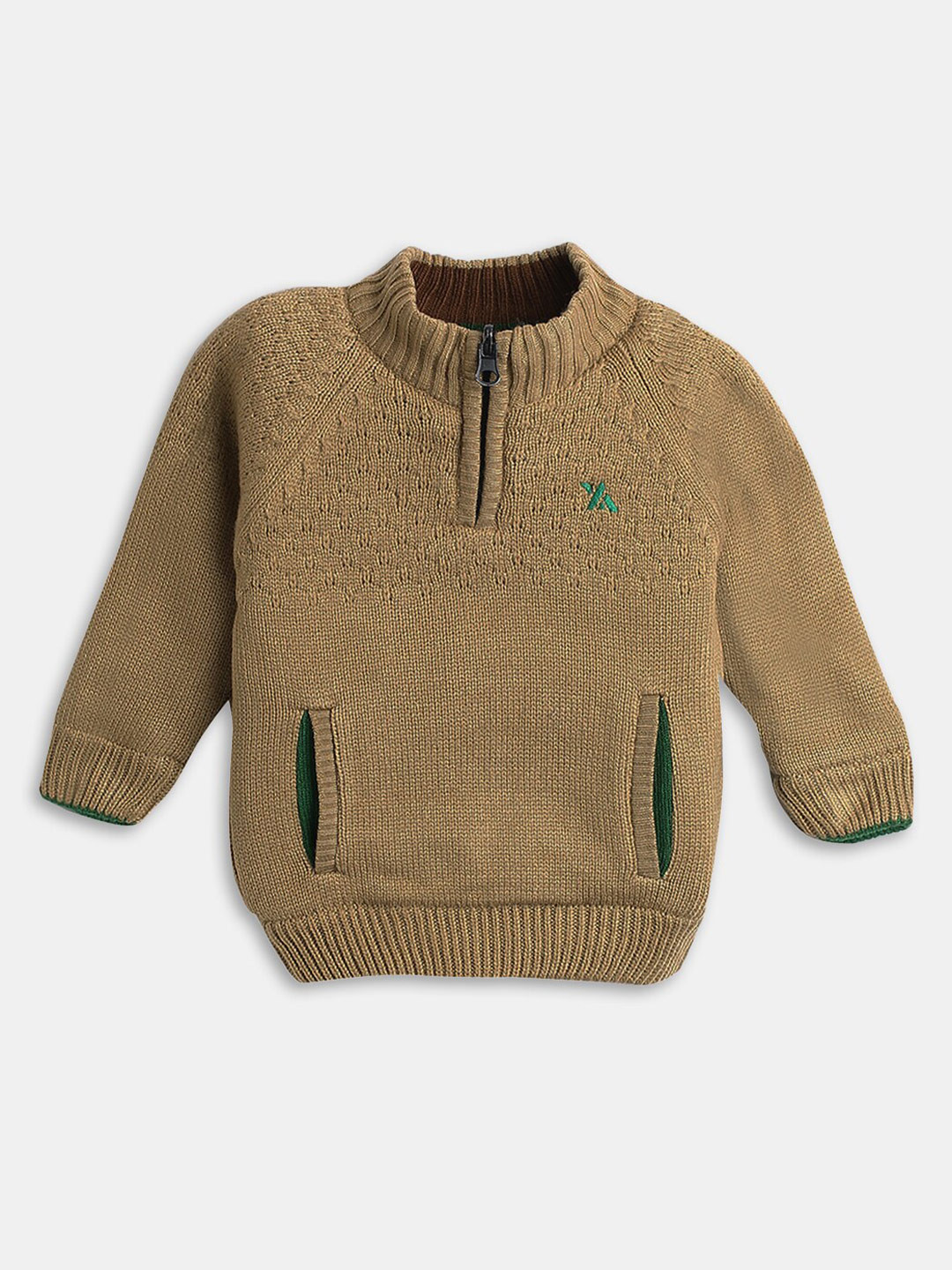 

Hopscotch Boys Beige Cable Knit Pullover
