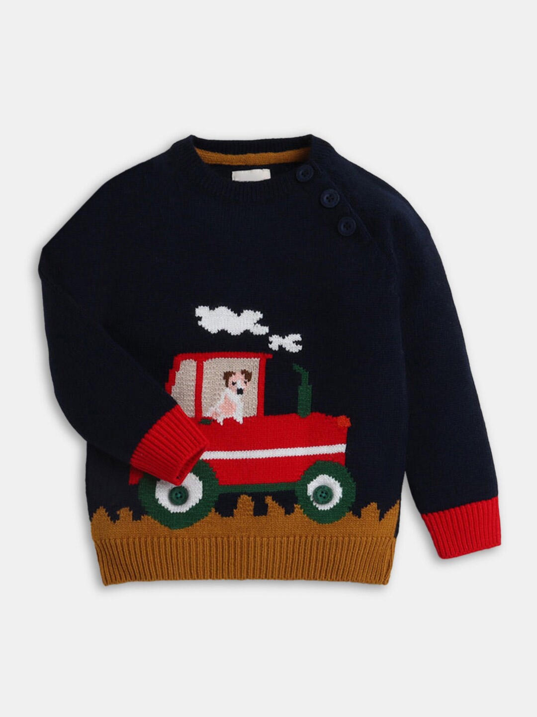 

Hopscotch Boys Navy Blue & Red Printed Pullover
