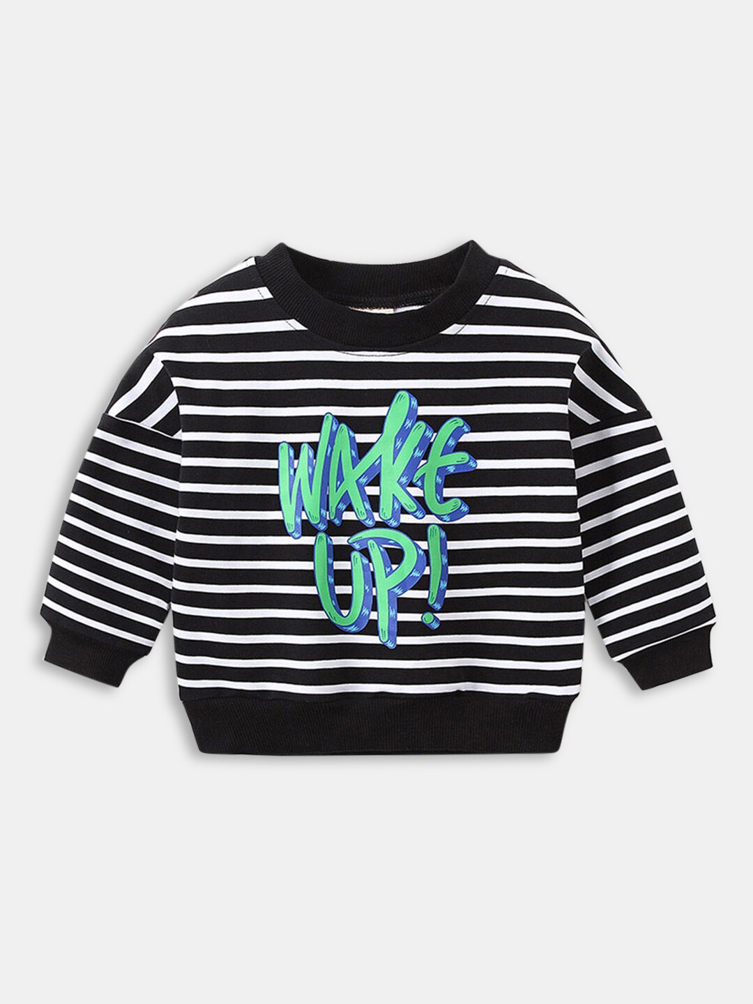 

Hopscotch Boys Black Striped Pure Cotton Sweatshirt