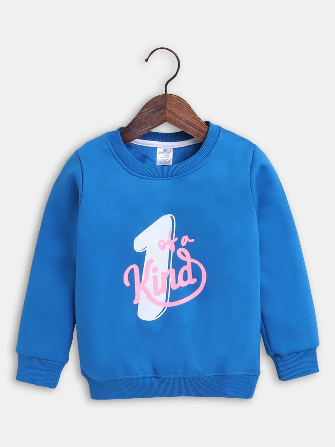 

Hopscotch Girls Blue Printed Sweatshirt