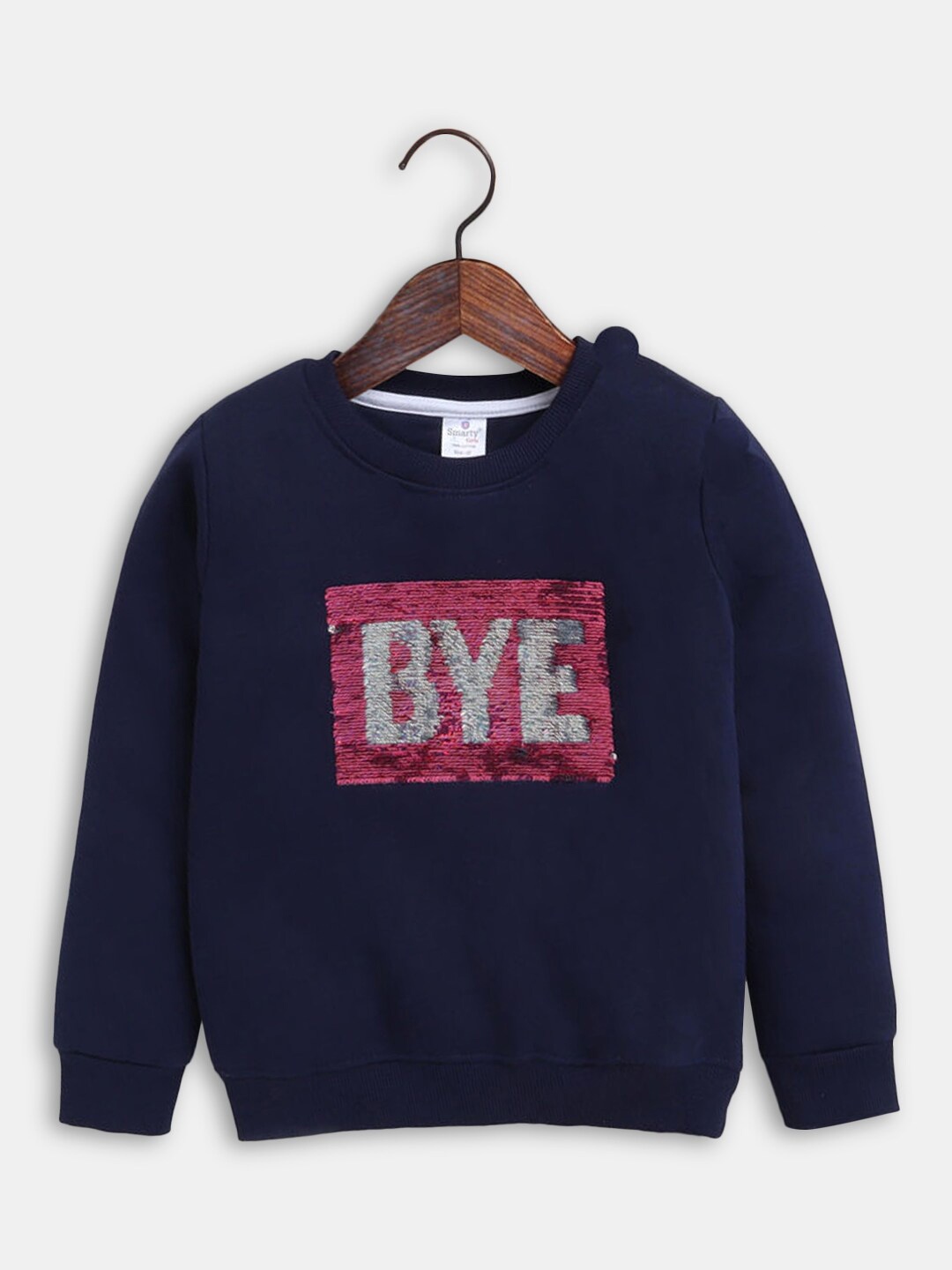 

Hopscotch Girls Navy Blue Printed Sweatshirt