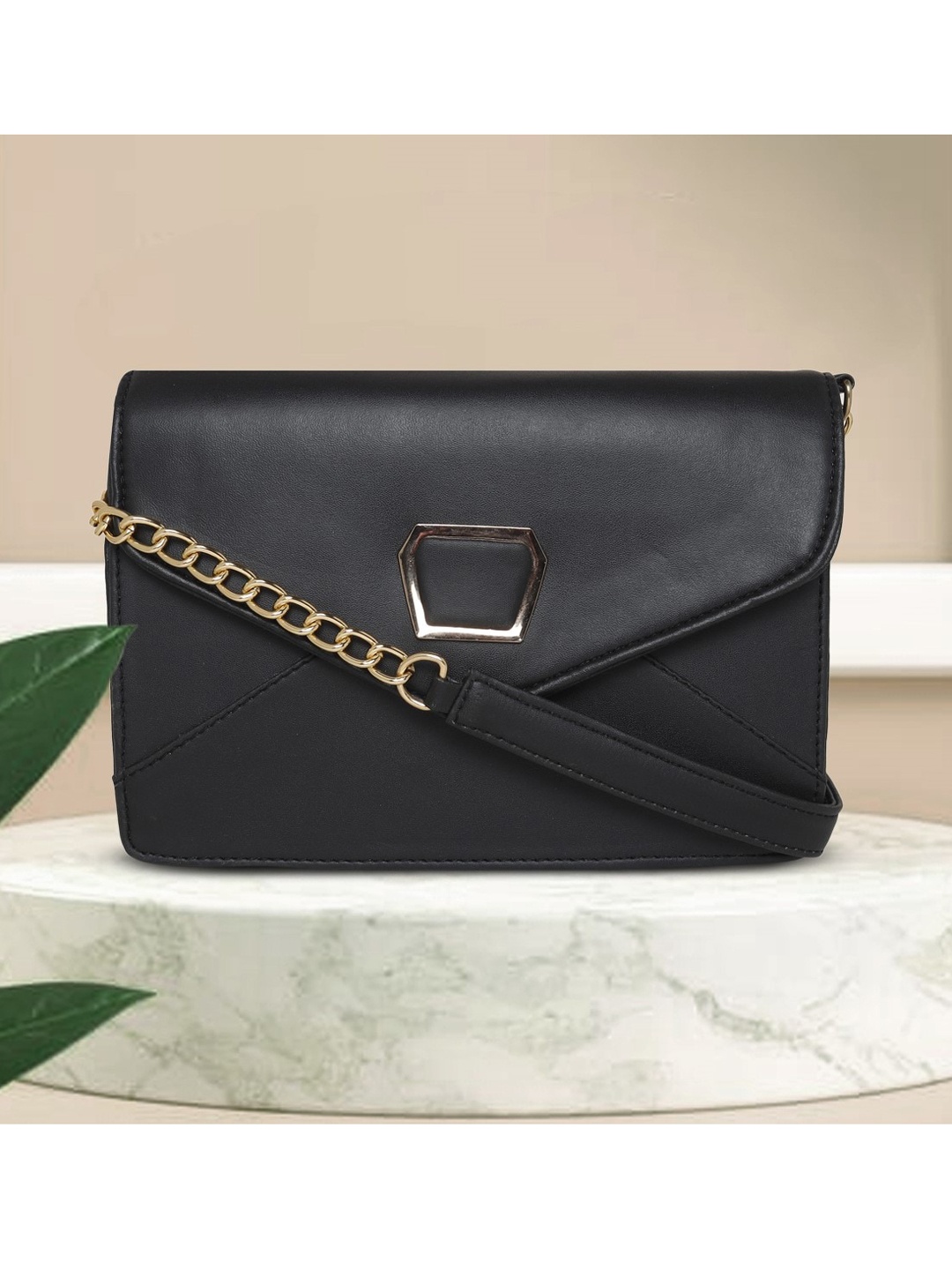 

AMYENCE Black Oversized Shopper Sling Bag with Quilted