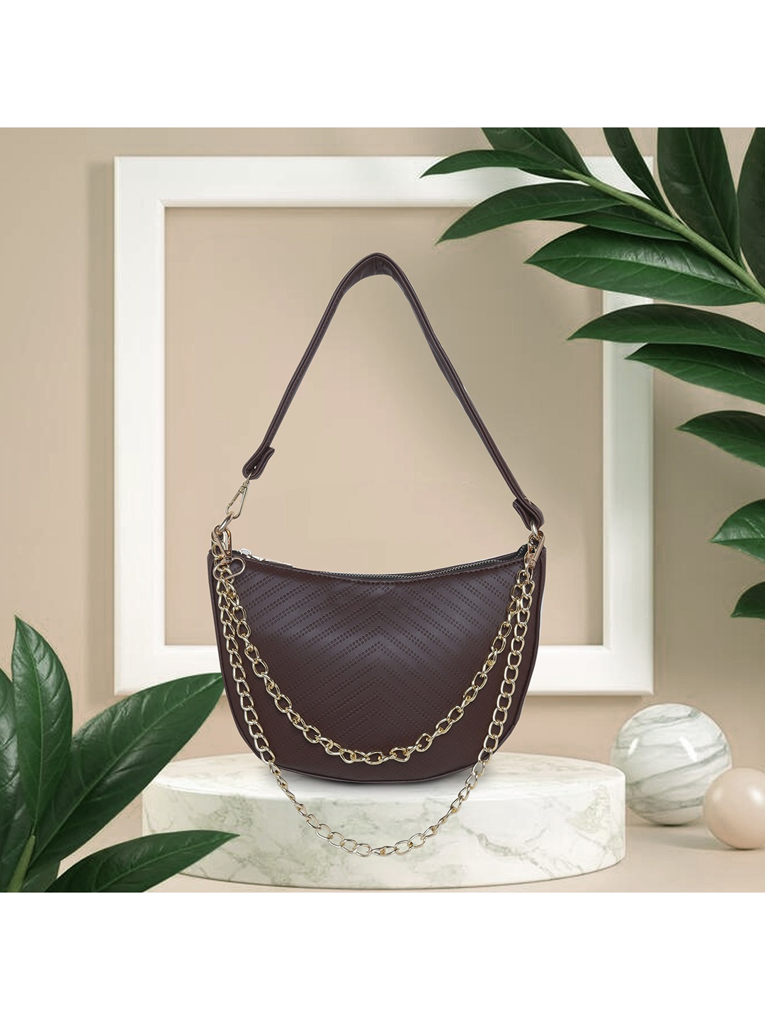 

AMYENCE Women Brown Structured Shoulder Bag