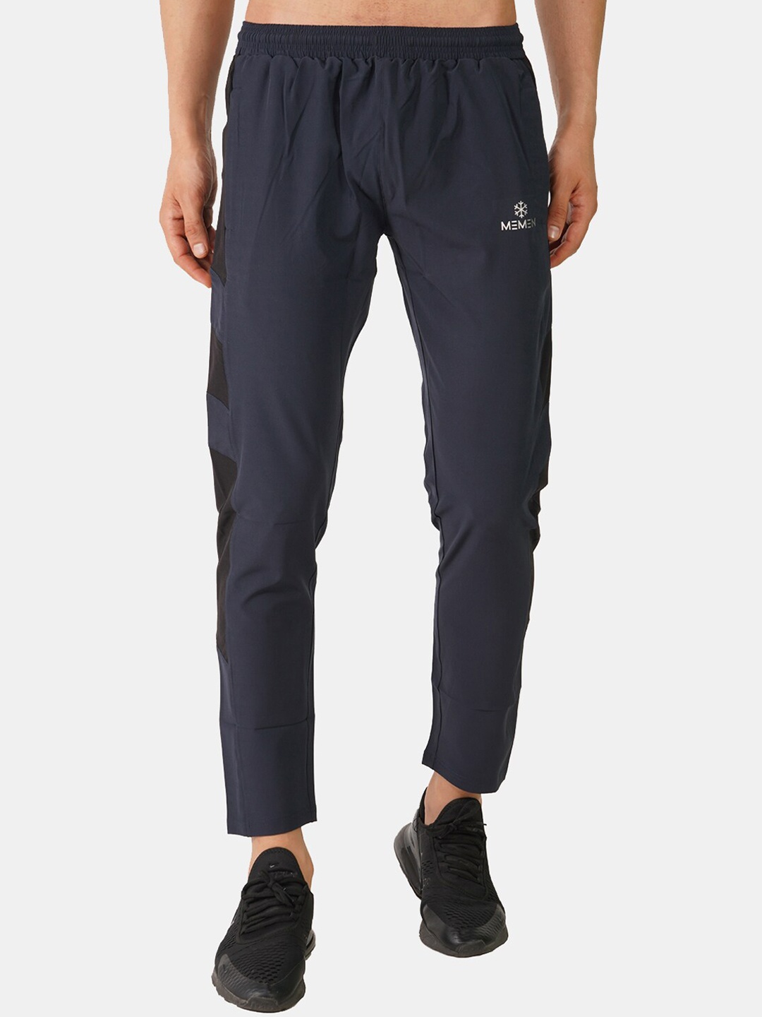 

MEMEN Men Navy Blue Colourblocked Track Pants
