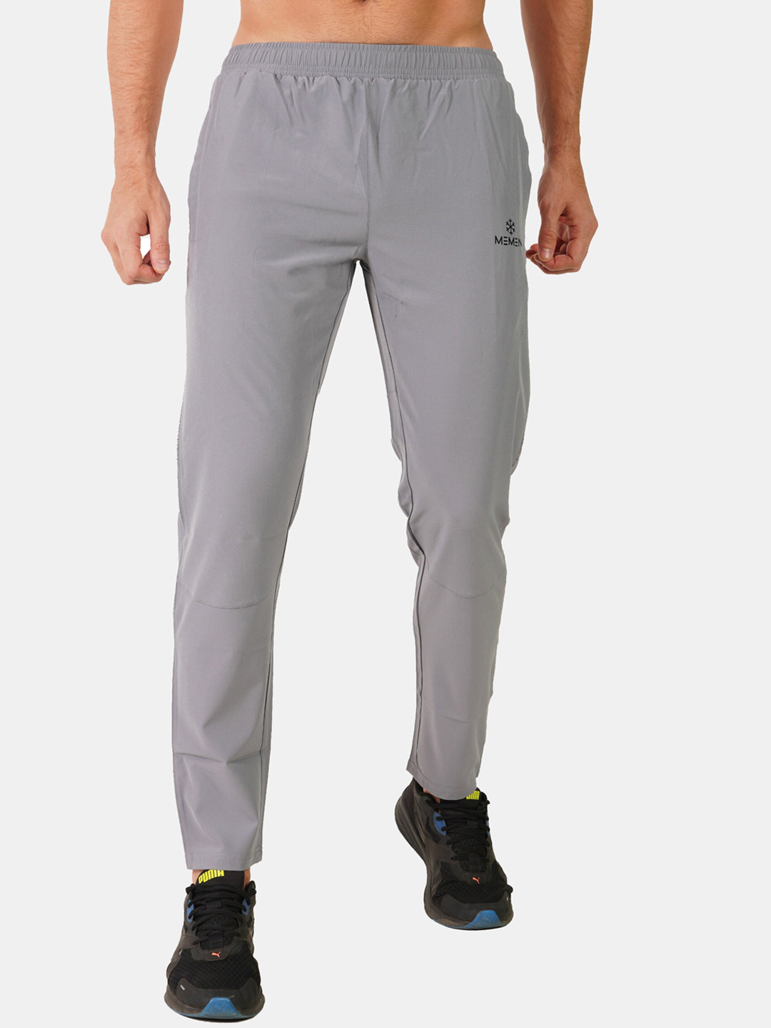 

MEMEN Men Grey Solid Track Pants