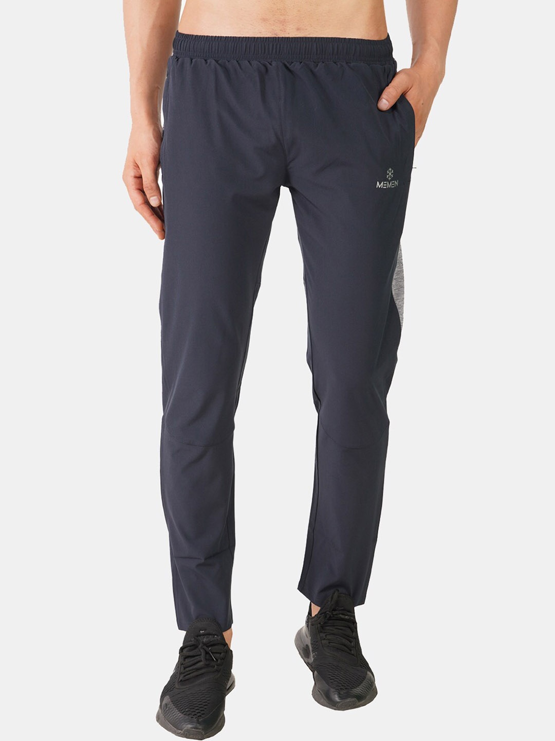 

MEMEN Men Navy Blue Solid Track Pant