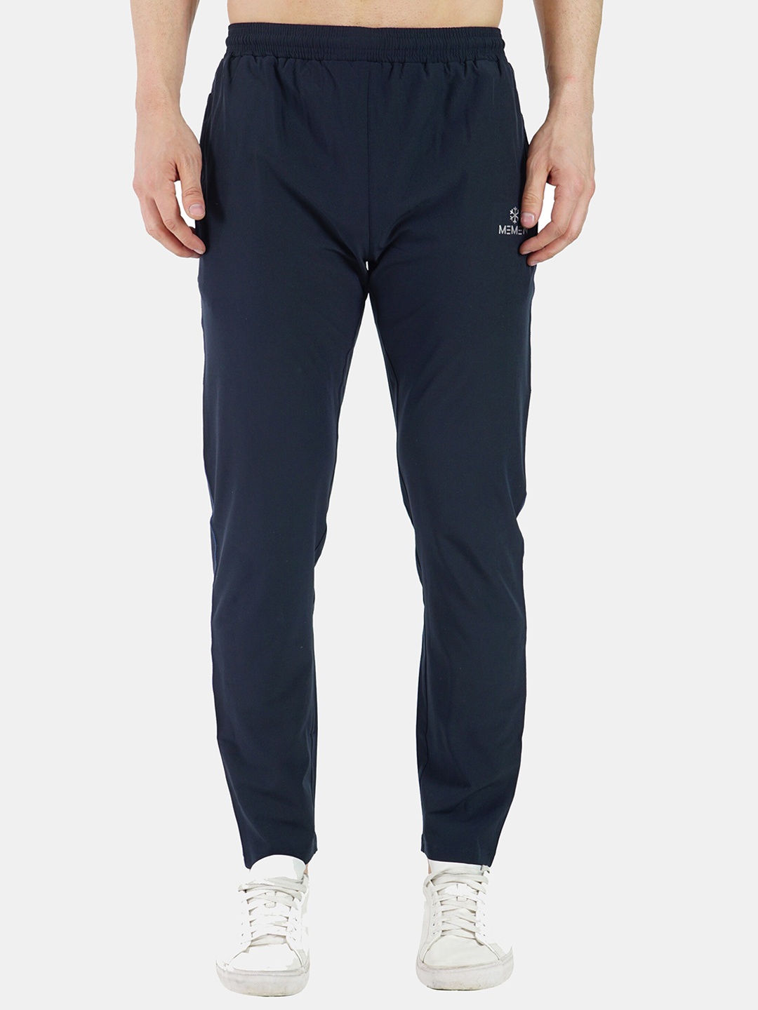 

MEMEN Men Navy Blue Solid Track Pants