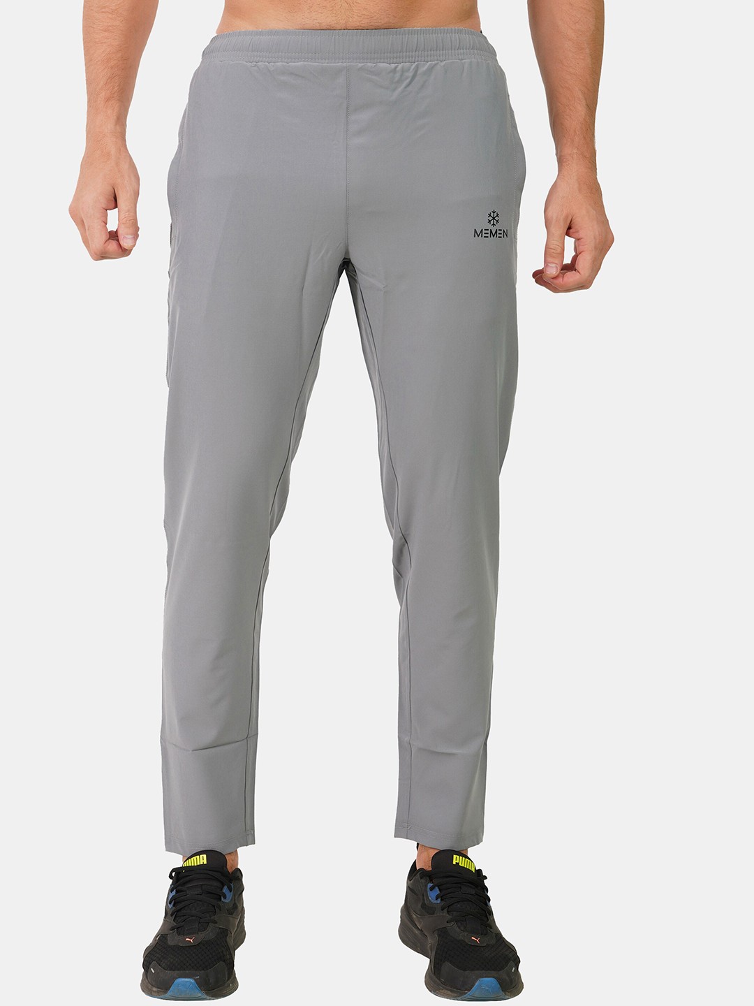 

MEMEN Men Grey Solid Track Pants