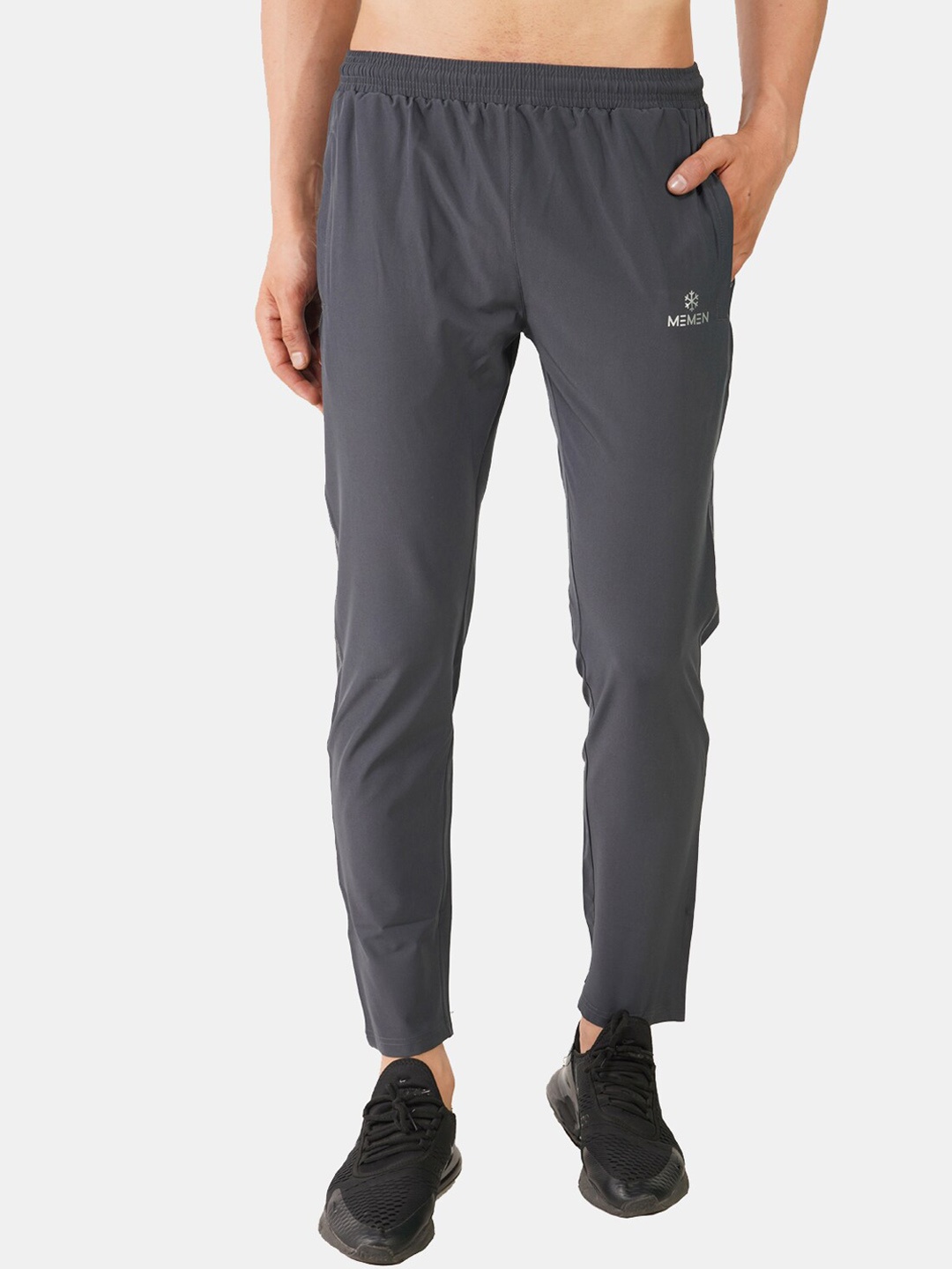 

MEMEN Men Grey Solid Track Pants