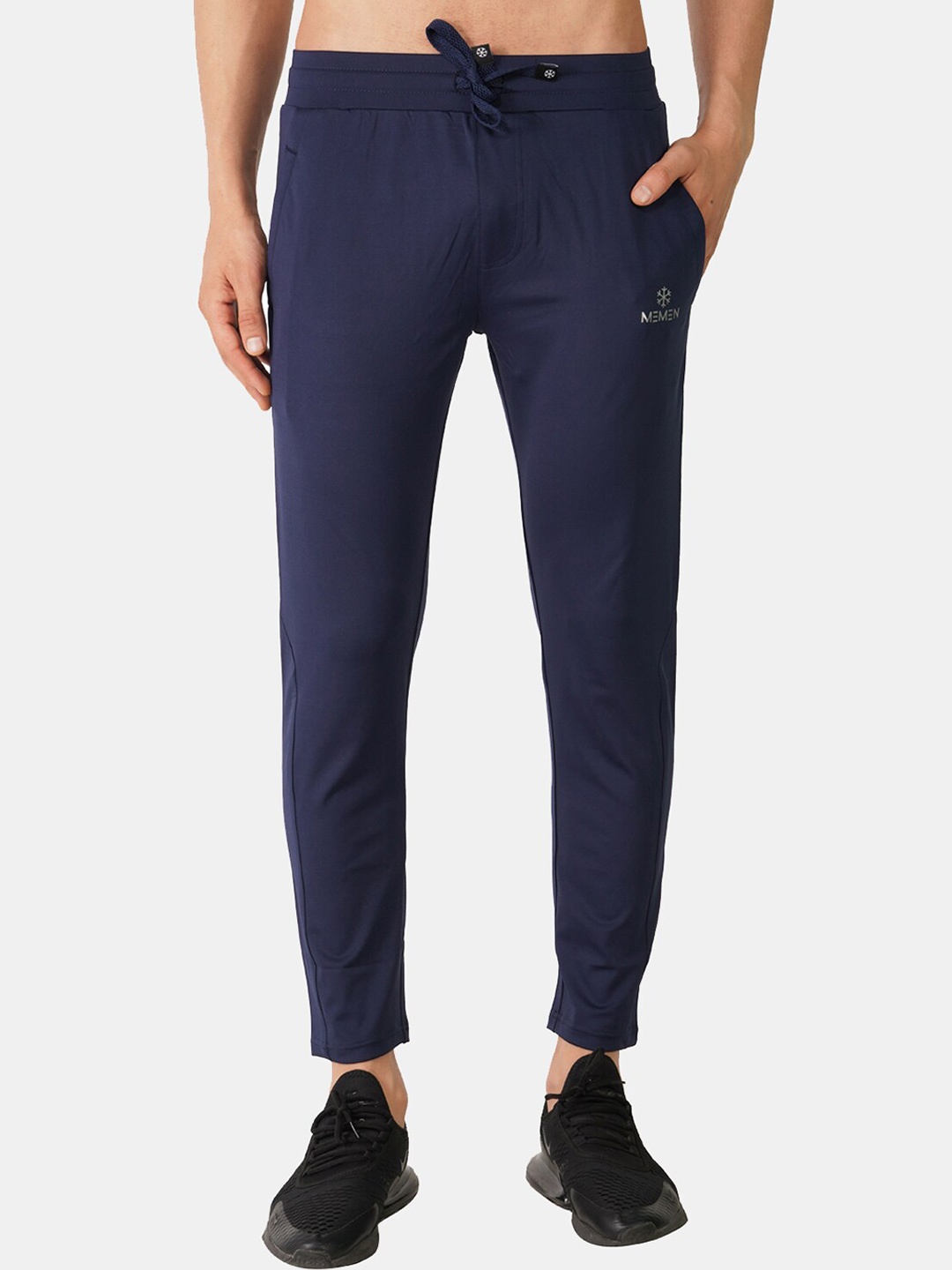 

MEMEN Men Navy Blue Solid Track Pants