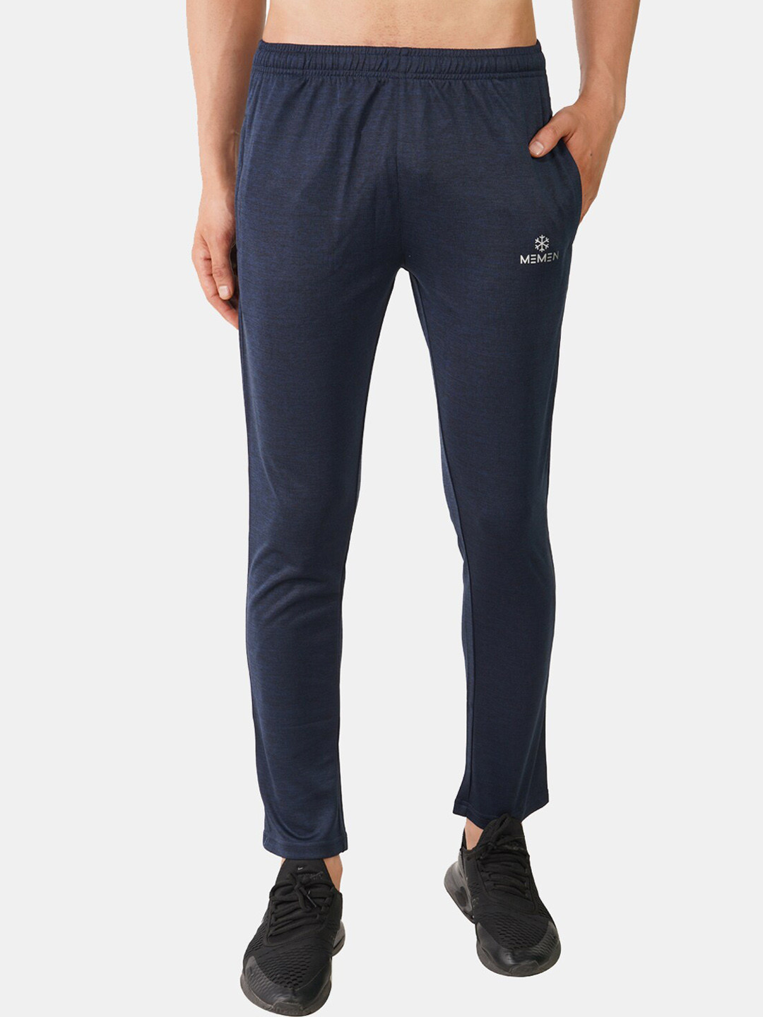 

MEMEN Men Navy Blue Solid Track Pants