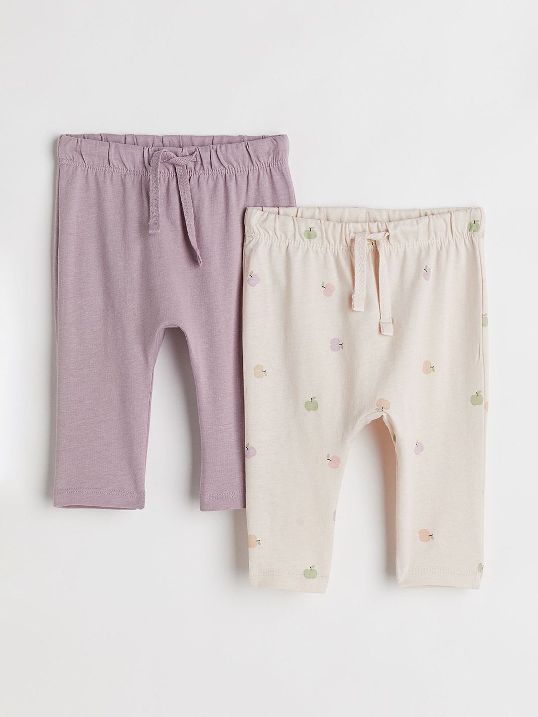 

H&M Girls Beige & Purple 2-Pack Jersey Trousers
