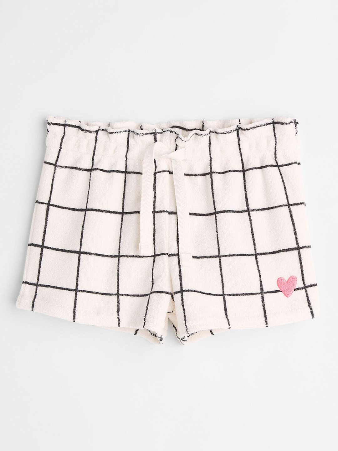 

H&M Girls White & Black Terry Shorts