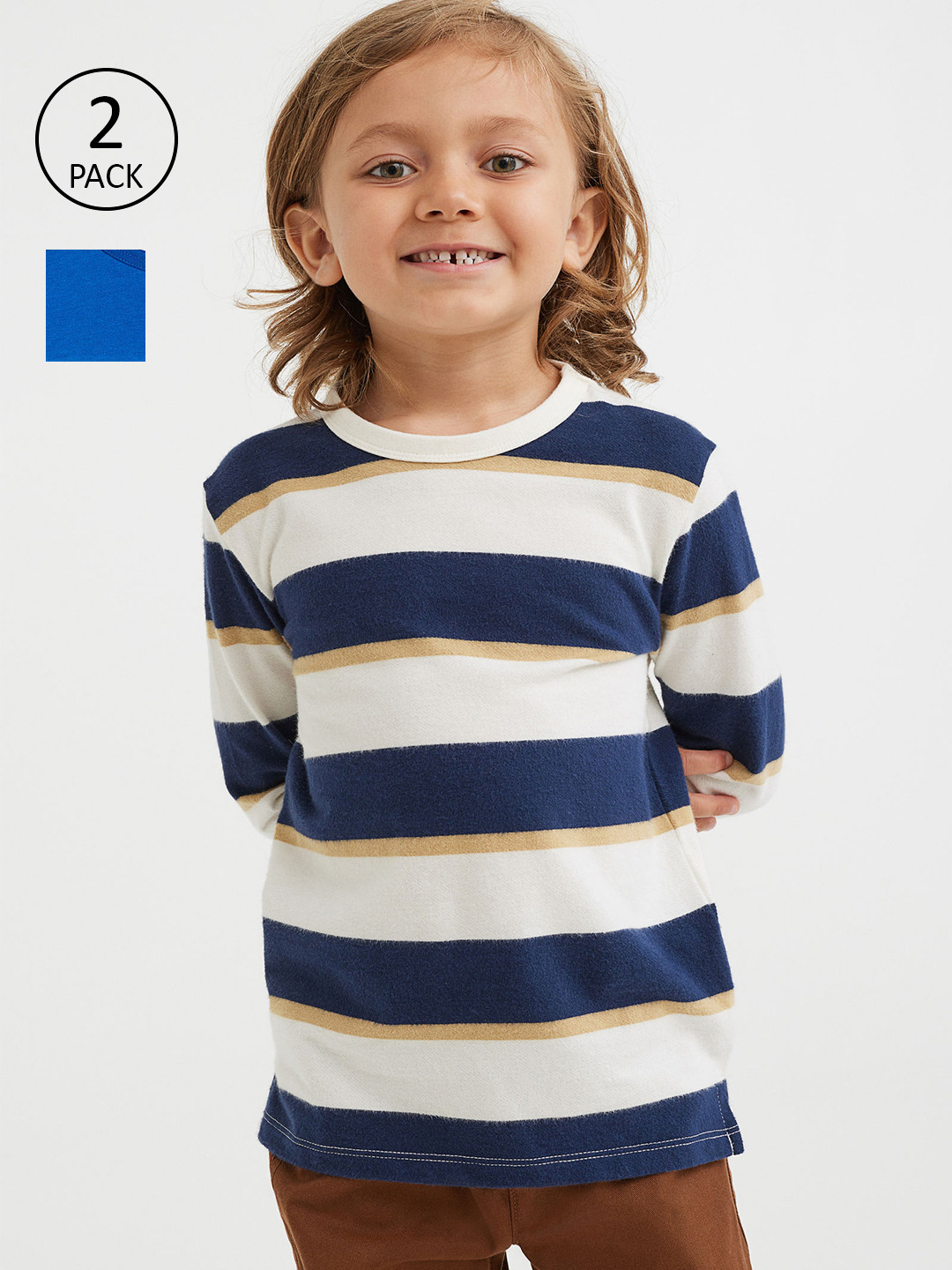 

H&M Boys 2-Pack Pocket-Detail Tops, Blue