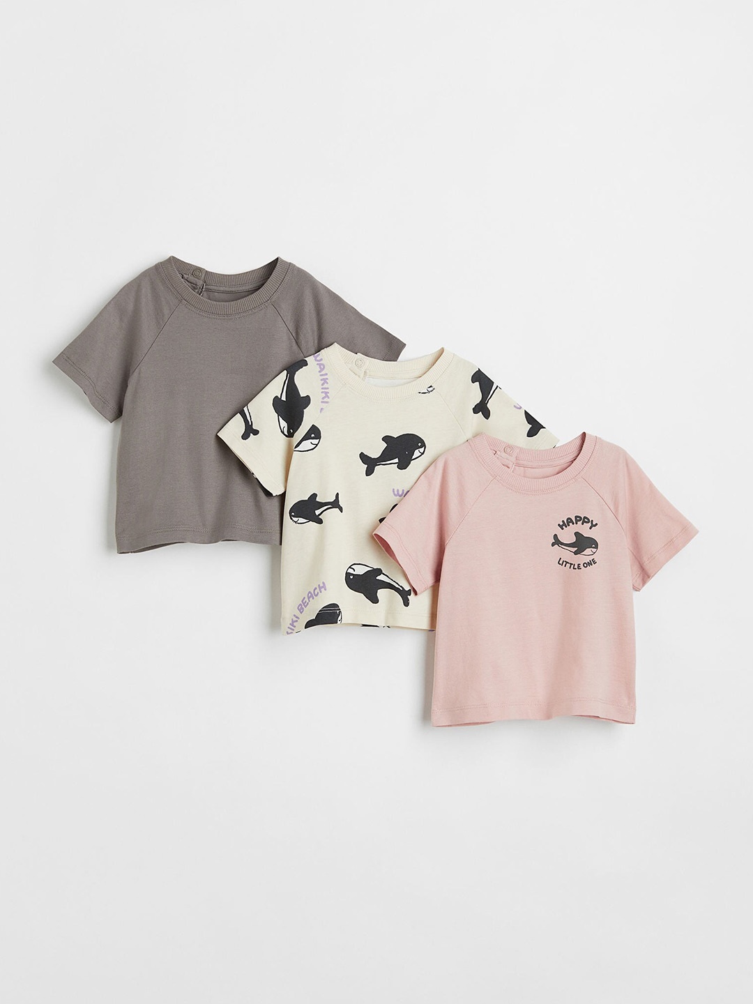 

H&M Boys 3-pack cotton T-shirts, Grey