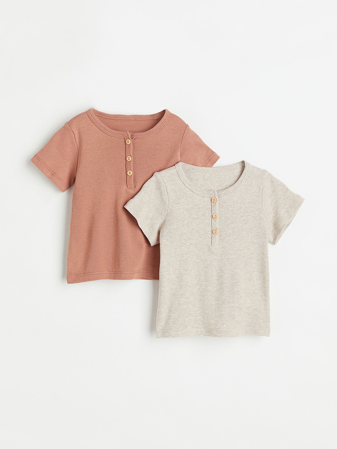 

H&M Girls Beige & Pink 2-Pack Cotton T-shirts