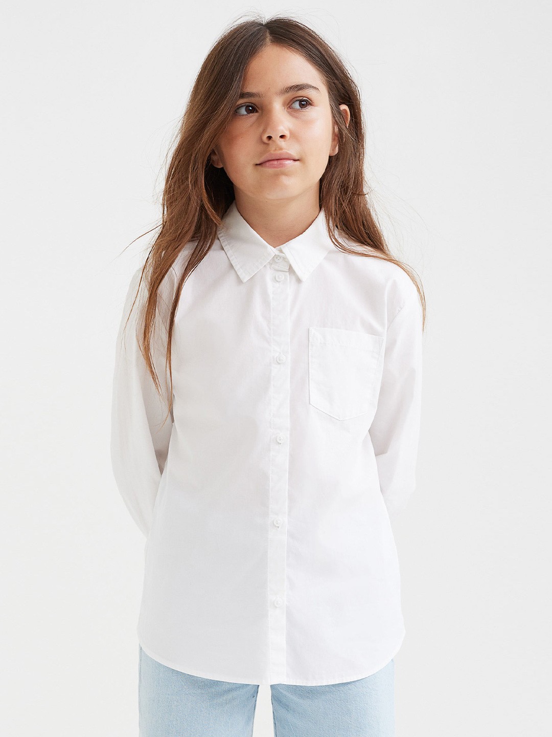 

H&M Girls White Cotton Shirt