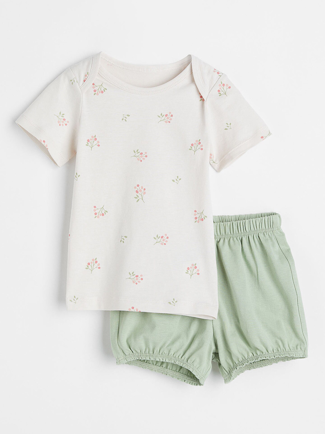 

H&M Girls Green & White 2-Piece Cotton Set