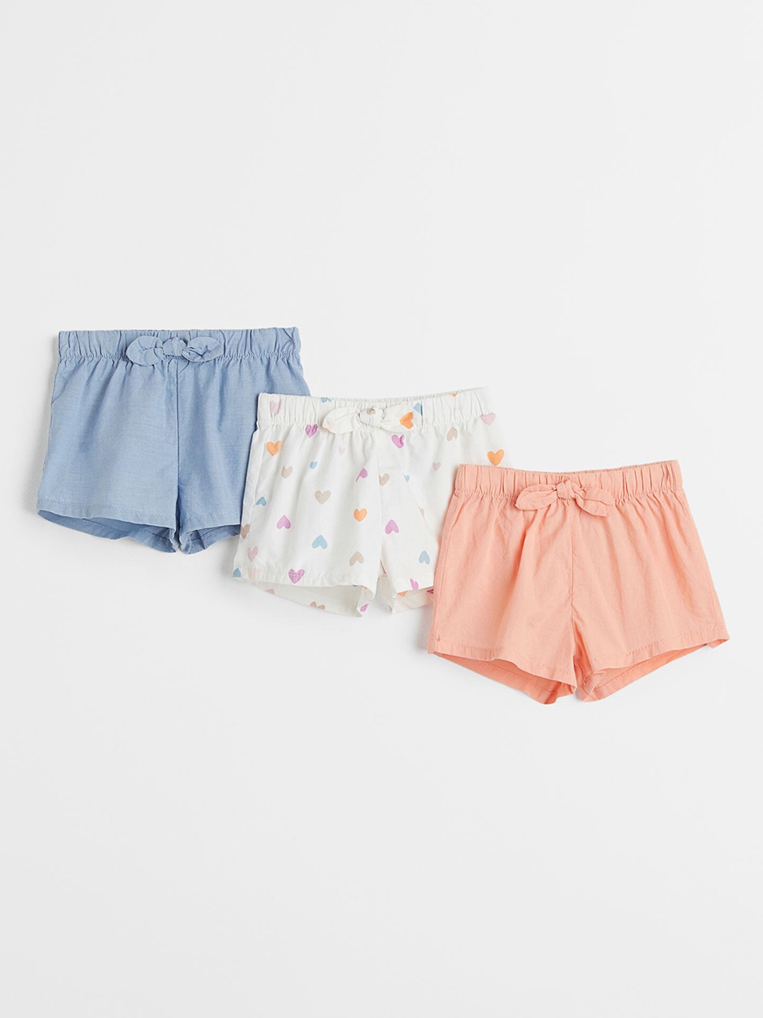 

H&M Girls 3-Pack Cotton Shorts, Blue