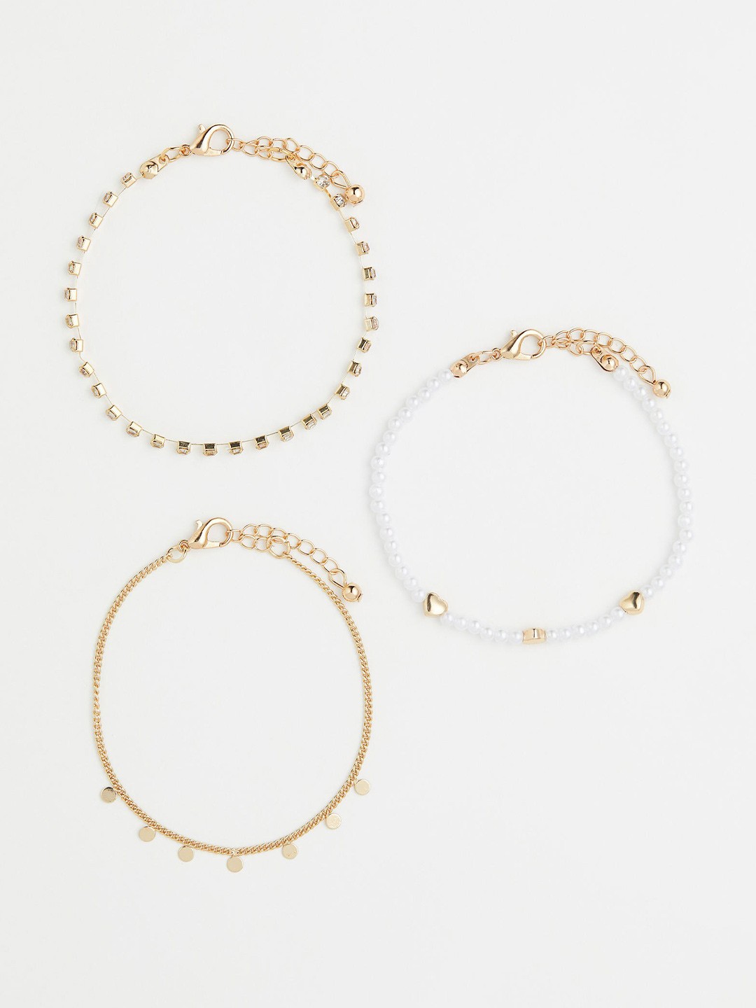 

H&M Women 3-Pack Bracelets, Gold