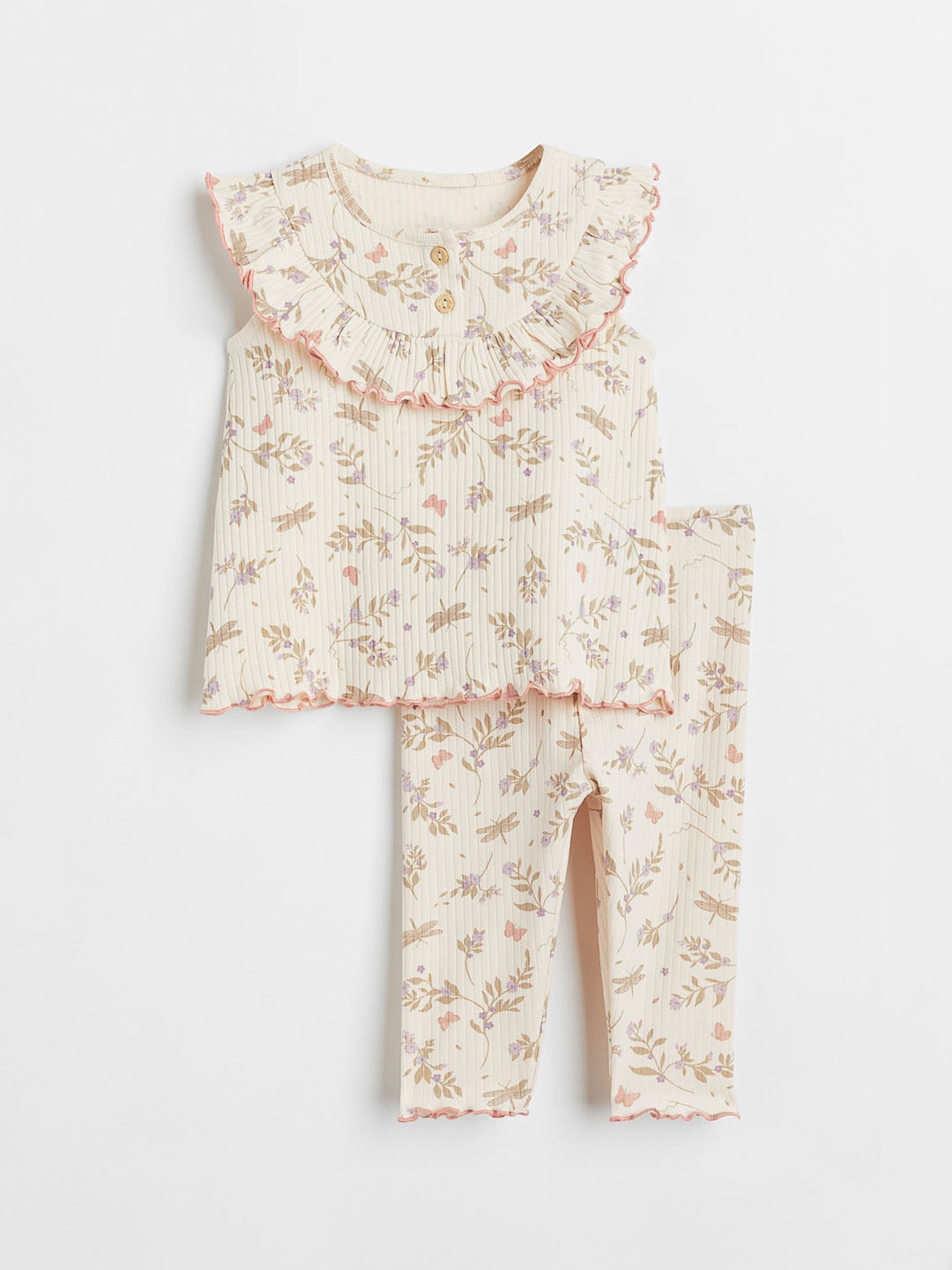

H&M Infant Girls Beige 2 Piece Cotton Set