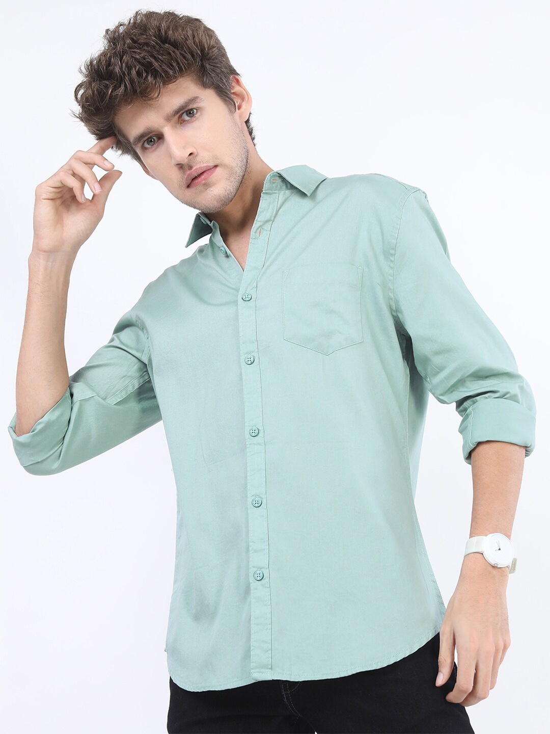 

HIGHLANDER Men Blue Slim Fit Casual Shirt
