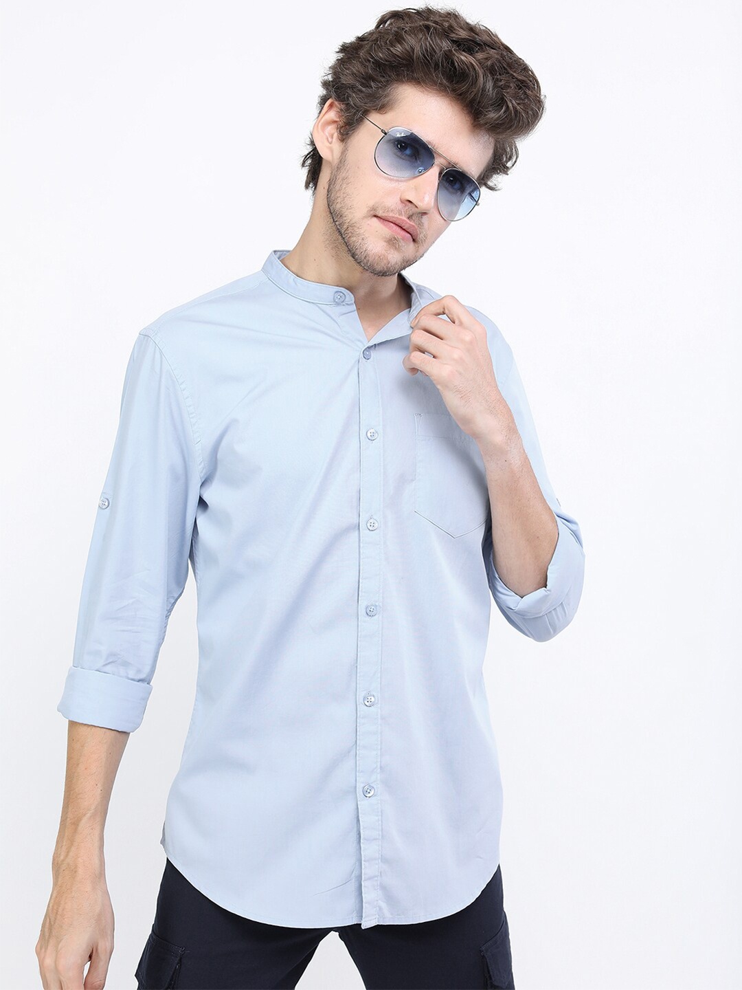 

HIGHLANDER Men Blue Slim Fit Casual Shirt