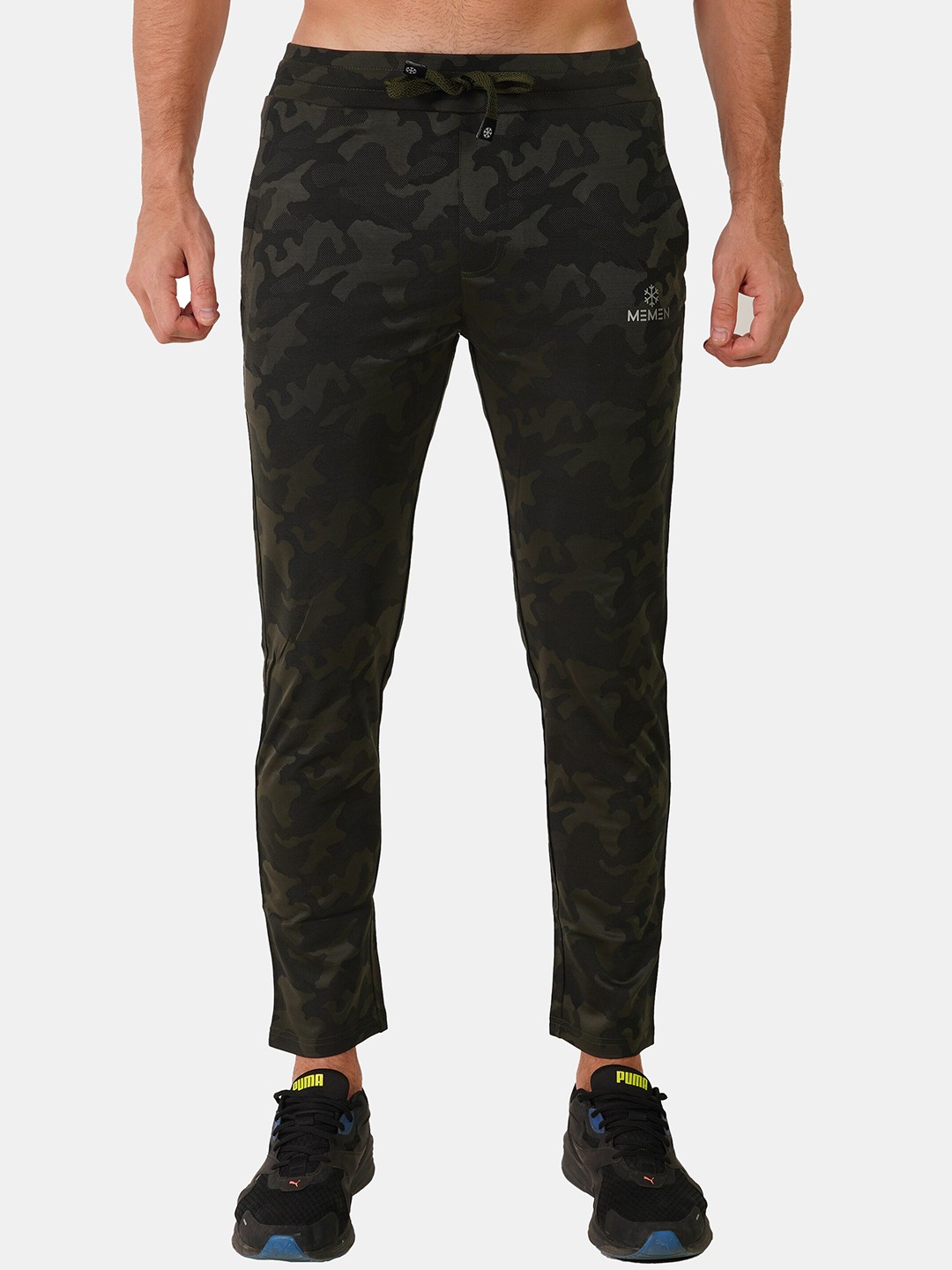 

MEMEN Men Olive Camouflage Printed Track Pants
